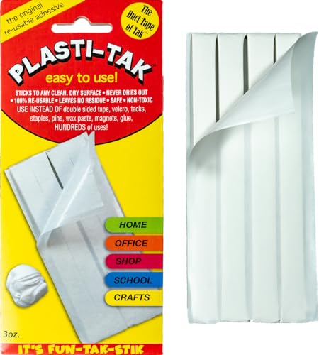 Plasti-Tak 3oz PLASTI-TAK Reusable Repositionable Museum & Gallery Quality Adhesive Putty, Won't Dry Out - Image 1