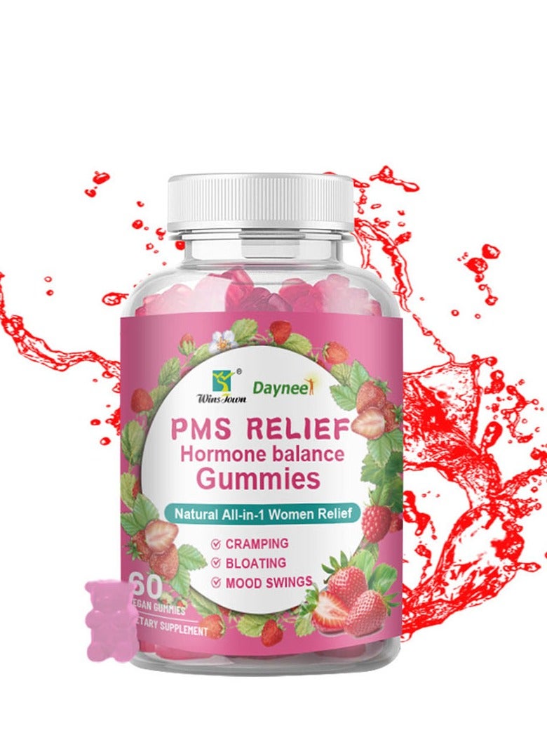 ديني المرأة PMS الإغاثة ، التوت الانسجام التوازن الهرمونات الأنثوية ، يخفف من تشنجات والانتفاخ ، يقلل من تقلبات المزاج ، توازن الهرمونات للنساء ، مكمل غذائي 60 علكة - Image 1