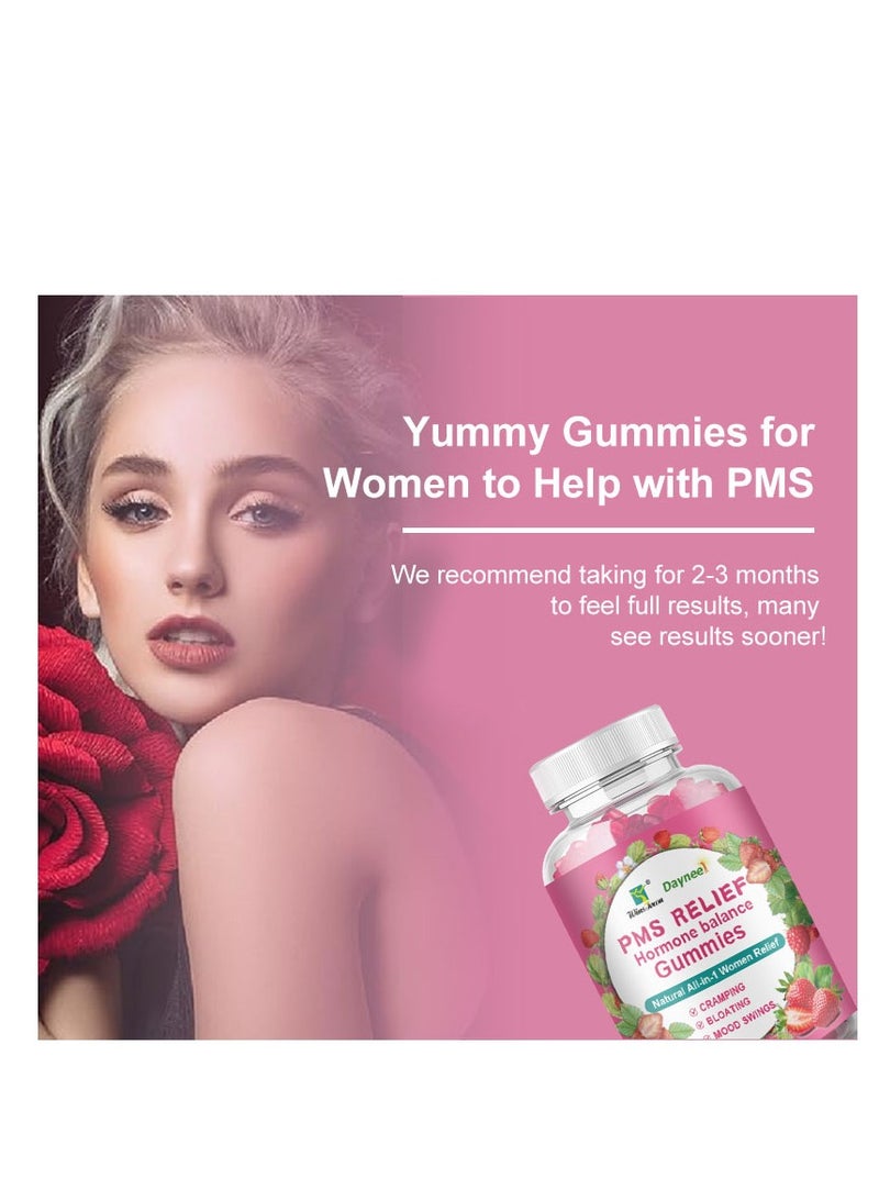 ديني المرأة PMS الإغاثة ، التوت الانسجام التوازن الهرمونات الأنثوية ، يخفف من تشنجات والانتفاخ ، يقلل من تقلبات المزاج ، توازن الهرمونات للنساء ، مكمل غذائي 60 علكة - Image 5