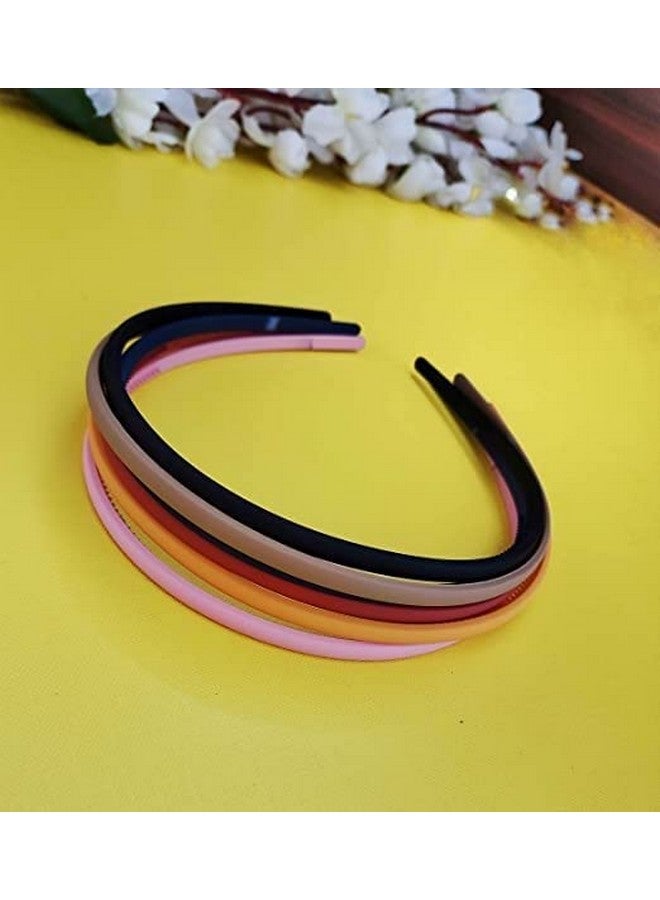 Truvic Fashion Plastic Matte Elastic Hair Bands Wavy Hair Comb Headband for Women - Black and Brown (Set of 12) - Image 2