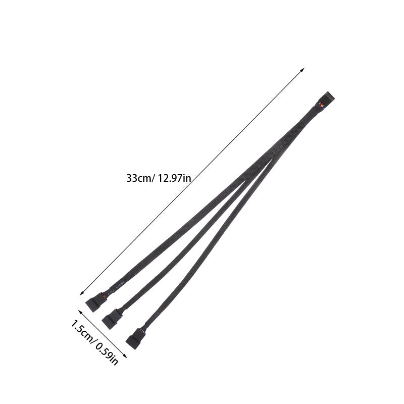 Extension Power Cord For Computer Case Pcfan Splitter Converter Computer Accessories Airflow Optimization Copper Plastic 3Pcs - Image 2