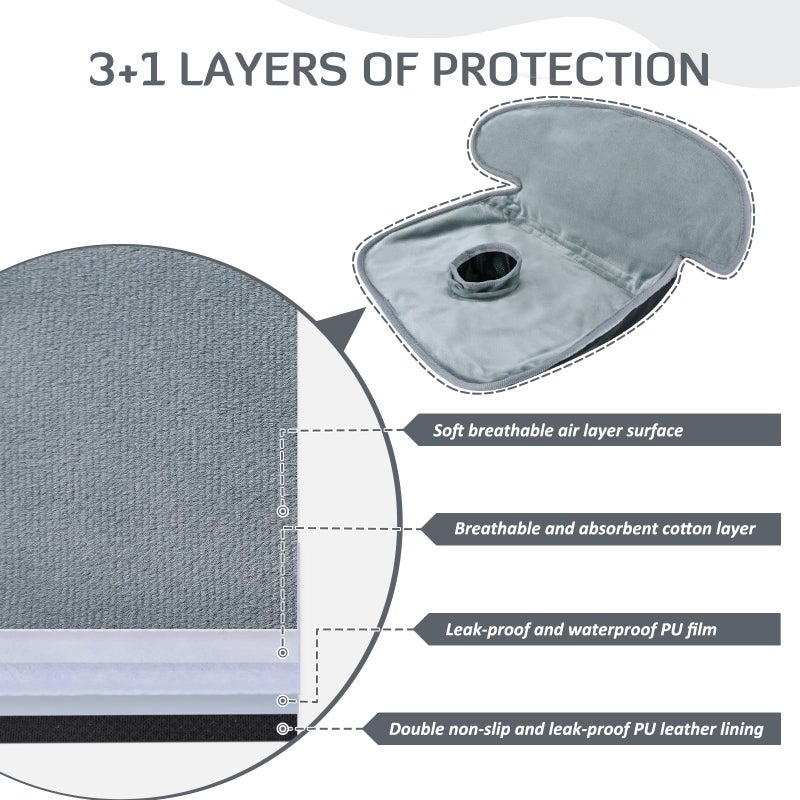 INFANZIA Dry Seat, Car Seat Protector Waterproof Carseat Liner Potty Training Toddlers, Baby and Infants, Piddle Pad for Carseats Strollers (Grey, 2 Packs - Image 3