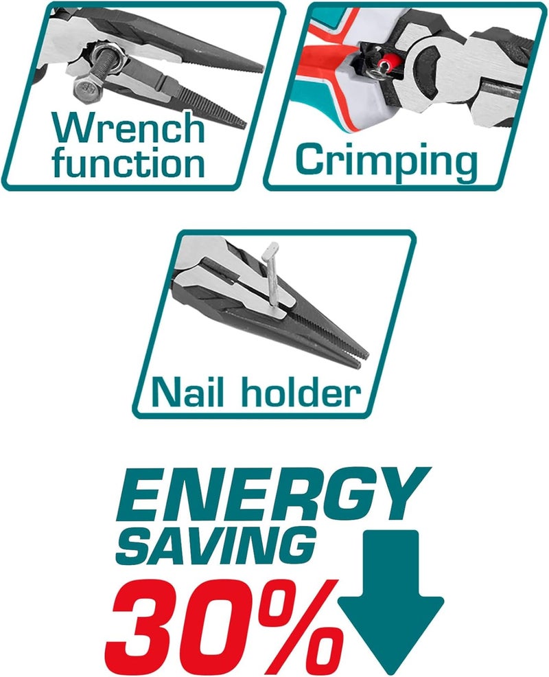 TOTAL Flat Nose Pliers - 160mm - Image 3