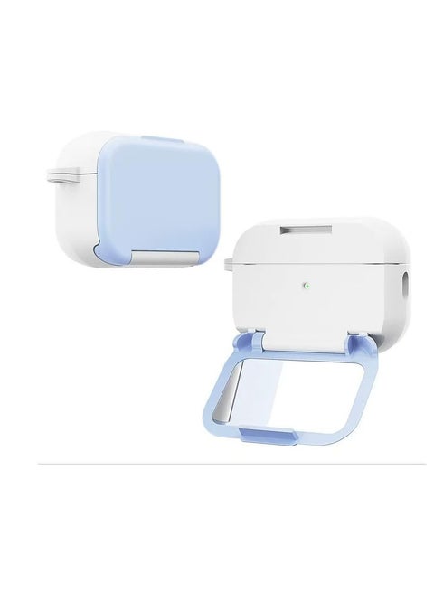 New TPU Earphone Case Airpod AirPods Pro 2 Case Cover 2022 with Mirror Shockproof Charging Box Sleeve Foldable Protector Earbuds Shell for AirPods Pro 2023/2022/2019 (Light Blue)
