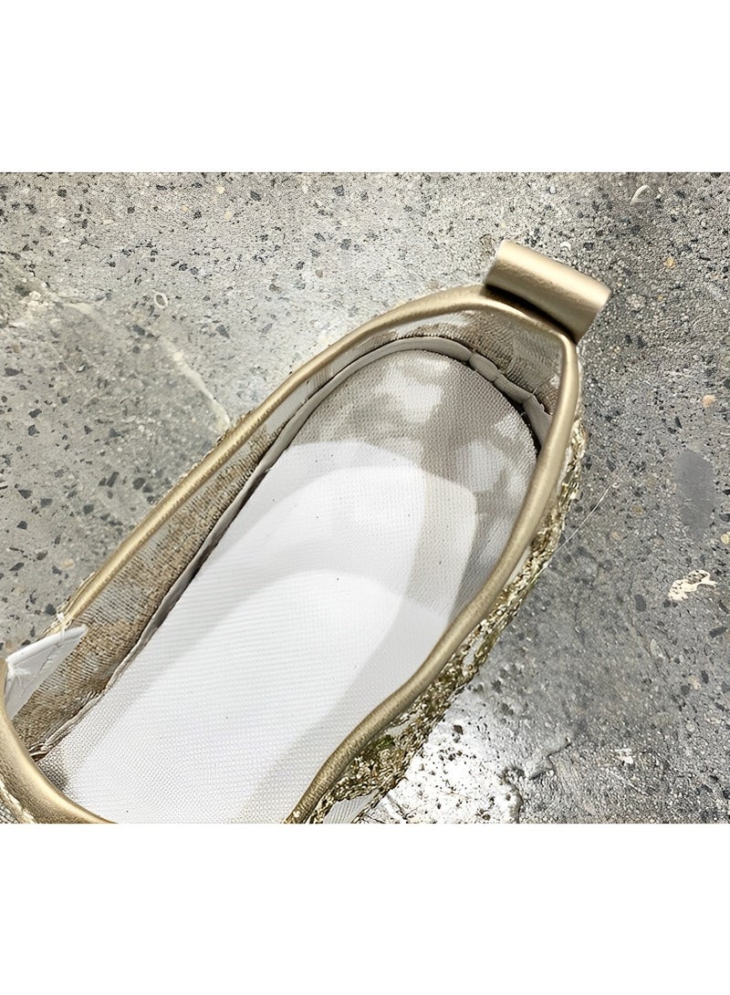 ريوكل حذاء نسائي بنعل سميك حذاء رياضي شبكي مع تطريز زهري حذاء شبكي كاجوال خفيف الوزن قابل للتنفس غير قابل للانزلاق - Image 3