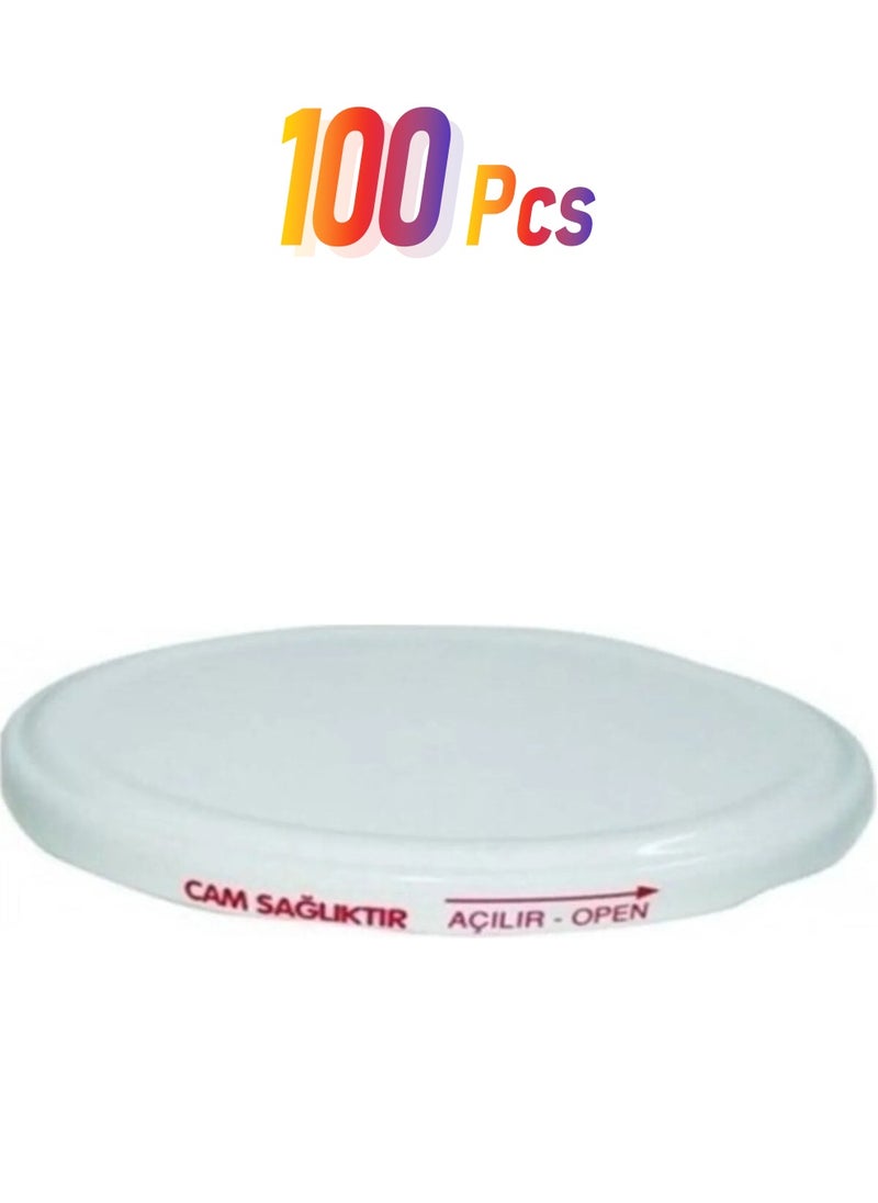Tamu Canned Jar Lids 100 Pieces White 82MM  - Image 1