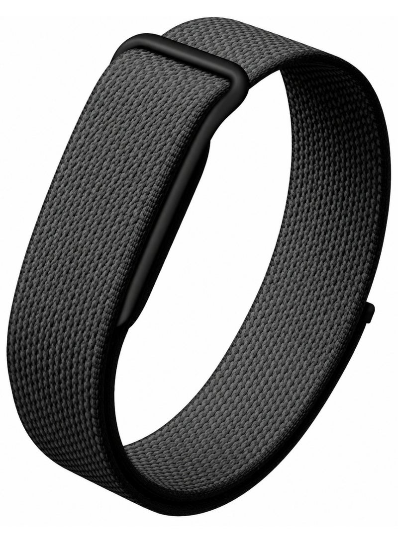 دوامة حزام نايلون متوافق مع Google Fitbit Air، حزام بديل مسامي مزود بمشبك بلاستيكي، وحلقة أداء قابلة للضبط بدقة لمتتبع اللياقة البدنية بدون شاشة (أسود) - Image 1