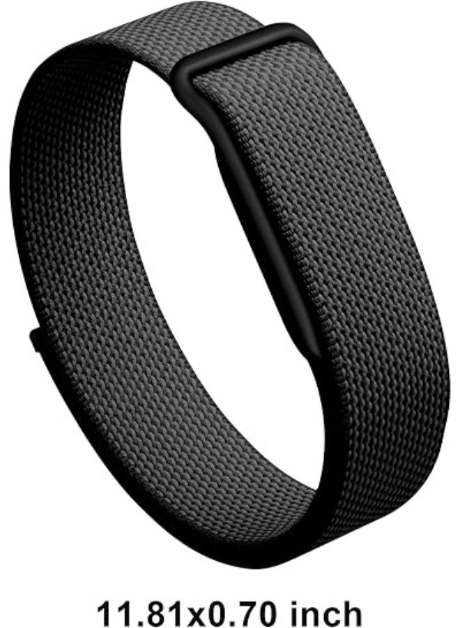 دوامة حزام نايلون متوافق مع Google Fitbit Air، حزام بديل مسامي مزود بمشبك بلاستيكي، وحلقة أداء قابلة للضبط بدقة لمتتبع اللياقة البدنية بدون شاشة (أسود) - Image 4