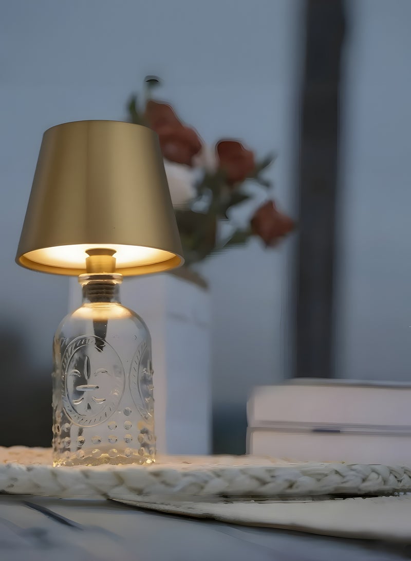 Rechargeable Wireless Wine Bottle LED Lamp Touch Control Bottle Shade Night Light 3 Color Dimmable Table Lamp for Indoor Outdoor Home Decoration - Image 2