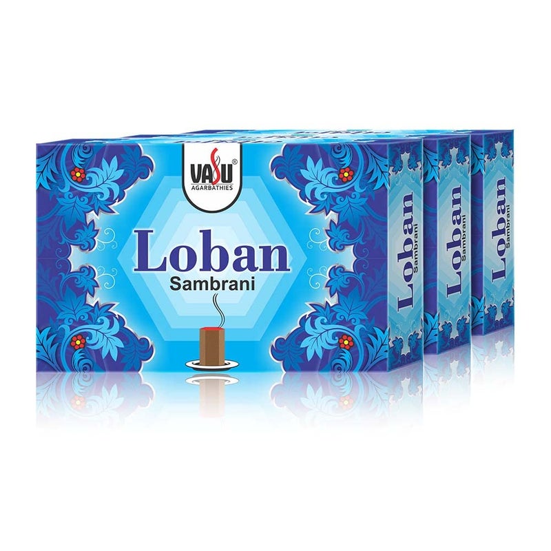 Cycle Pure Vasu Loban Sambrani Dhoop for Pooja 210 pcs Dhoop batti Guggal for Puja Home Festivals Loban Dhoop Original with Burner Pack of 3 70 DhoopPack 1 Burner PlatePack - Image 1