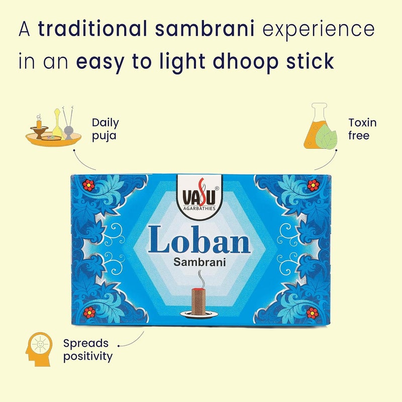 Cycle Pure Vasu Loban Sambrani Dhoop for Pooja 210 pcs Dhoop batti Guggal for Puja Home Festivals Loban Dhoop Original with Burner Pack of 3 70 DhoopPack 1 Burner PlatePack - Image 3