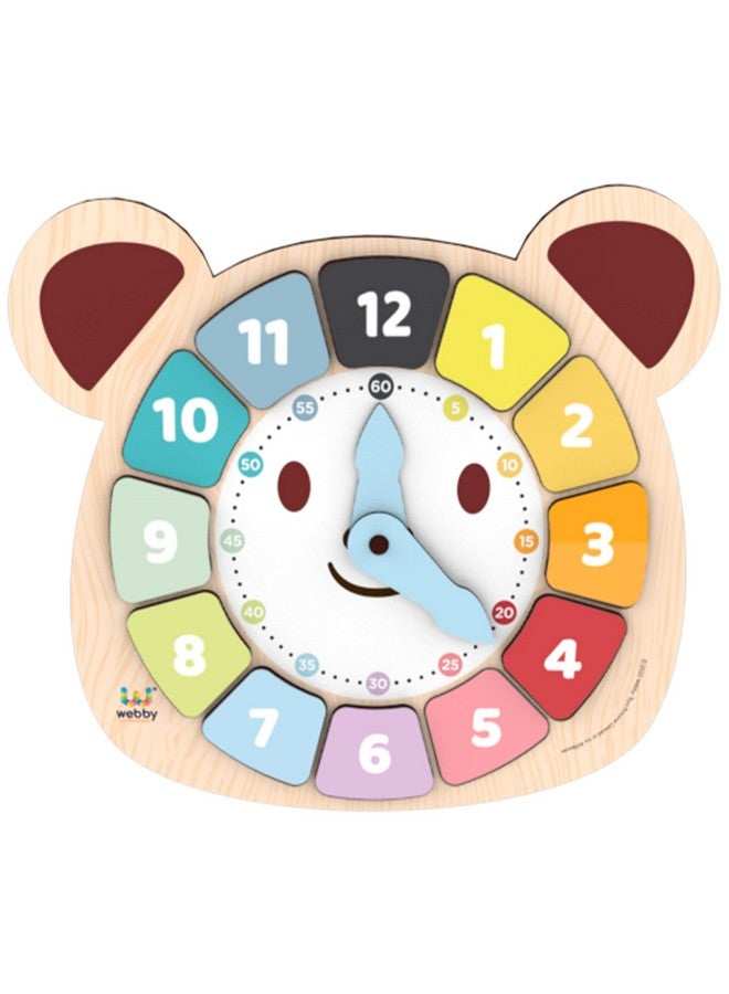 ويبي ساعة ألوان الدب ويبي | لعبة تعليمية مبكرة | تعلم الوقت | لعبة تعليمية - ساعة خشبية | أشكال جميلة - لعبة معرفية للأطفال - Image 1