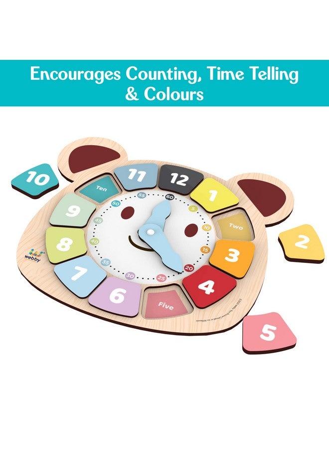 ويبي ساعة ألوان الدب ويبي | لعبة تعليمية مبكرة | تعلم الوقت | لعبة تعليمية - ساعة خشبية | أشكال جميلة - لعبة معرفية للأطفال - Image 2