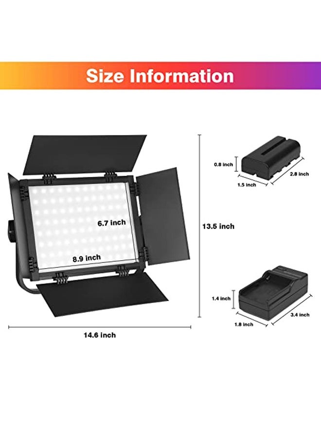 PADOM مجموعة إضاءة ملء الفيديو Padom RGB LED، قابلة لإعادة الشحن وتعمل بالقابس، لوحة LED لإضاءة التصوير الفوتوغرافي، لمدوني الفيديو والاستوديو ويوتيوب والتصوير الفوتوغرافي للمنتج، درجة حرارة اللون وسطوع قابل للتعديل  - Image 2