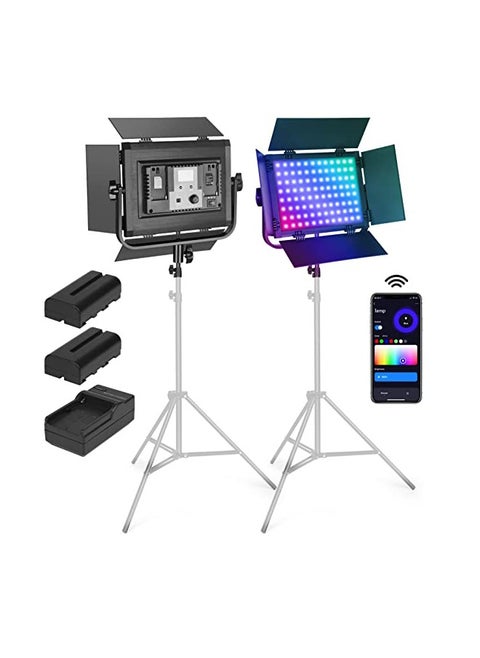 Padom RGB Led Video fill Light kit ,rechargeable and plug-powered , Photography Lighting Led Panel, For Vloggers,Studio, YouTube and Product photography, Adjustable color temperature and brightness