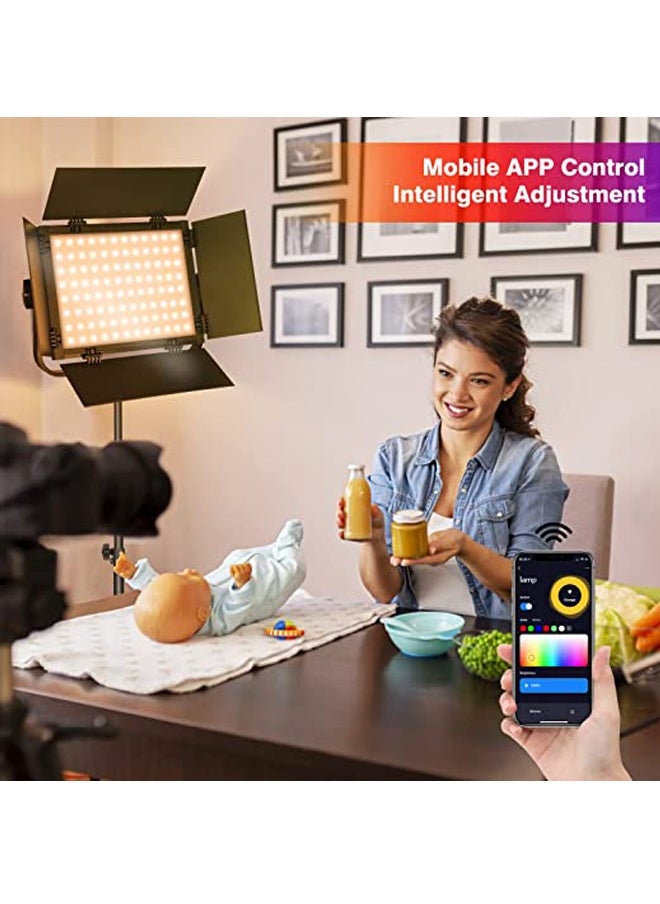 Padom RGB Led Video fill Light kit ,rechargeable and plug-powered , Photography Lighting Led Panel, For Vloggers,Studio, YouTube and Product photography, Adjustable color temperature and brightness