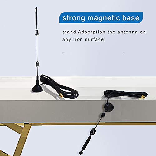 eifagur Dual Band Long Range WiFi Antenna (2-Pack), Eifagur 9dbi 2.4GHZ 5GHZ 5.8GHZ RP-SMA Connector with Magnetic Base for IP Camera WiFi Router Computer Network Devices Wireless Range Extender - Image 3