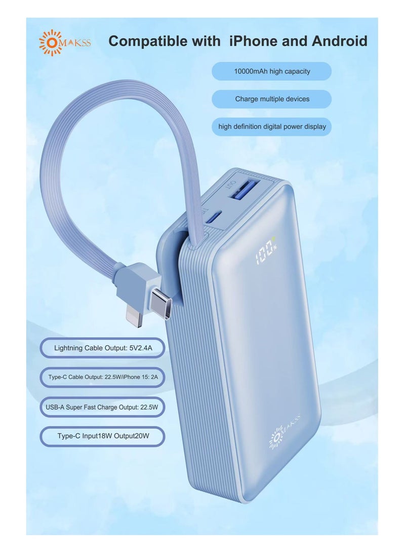 أوماكس باور بانك أوماكس، سعة ١٠٠٠٠ مللي أمبير/ساعة، شاحن محمول مع كابل شحن سريع ٢٢.٥ واط، وحامل، ومنفذ USB-C، متوافق مع هواتف آيفون ١٦/١٦ بلس/١٦ برو/١٦ برو ماكس، وآيفون ١٥/١٤/١٣، وسامسونج S٢٥/S٢٤/S٢٣/S٢٢ وغيرها. تصميم صغير ونحيف لشحن سريع أثناء التنقل. شاشة عرض جذابة وسهلة الحمل - أسود - Image 5