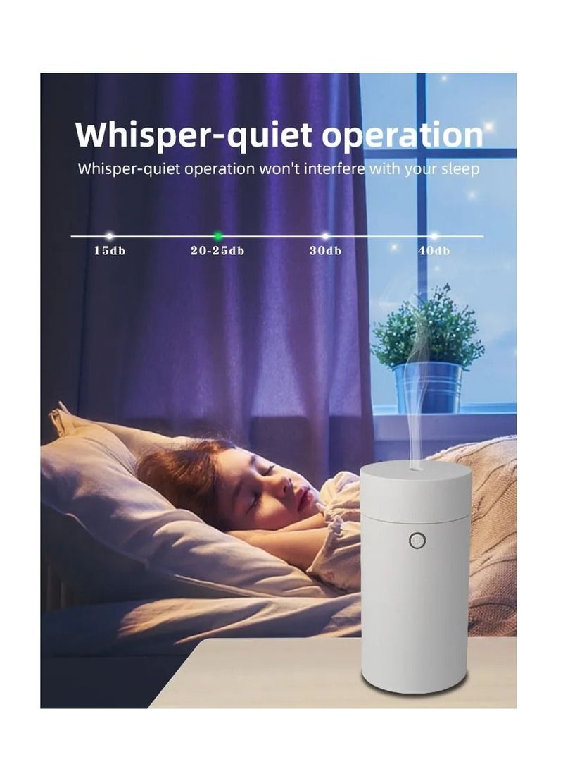 VVF Car Humidifier Aromatherapy Essential Oil Diffuser USB Cool Mist Mini Portable Car Home Office Bedroom White - Image 2