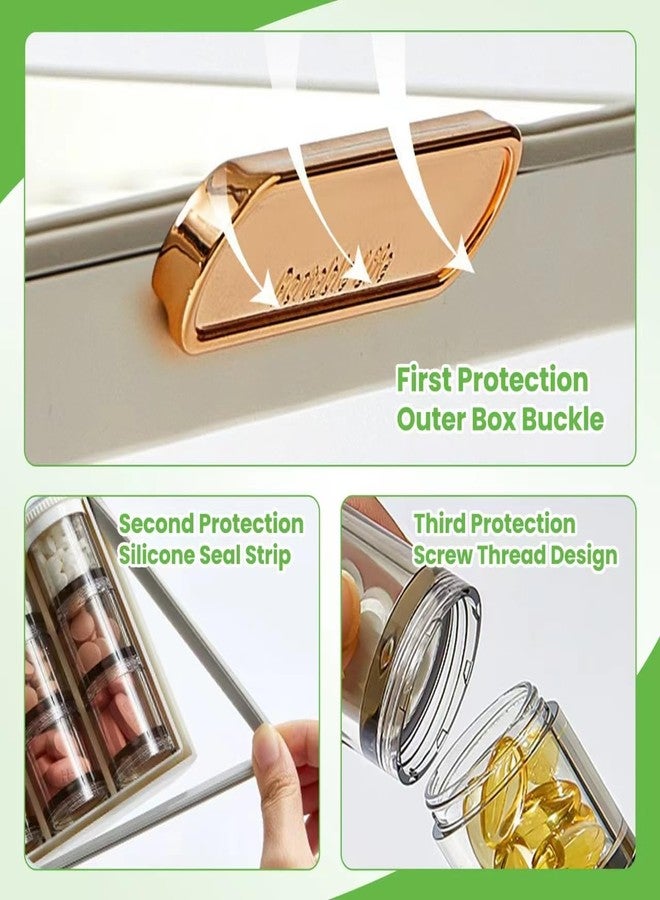 Toplive 3 Times a Day Pill Organizer 7 Day, Large Daily Pill Organizer, Weekly Medicine Vitamin Organizer Box, Fish Oil Supplement Storage Organizer, Separable Travel Pill Container, White - Image 4