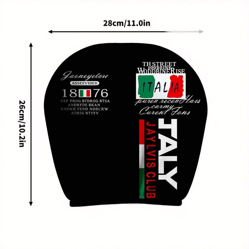 2pcs Italian Style Car Headrest Covers Flag Print Universal Fit Soft Breathable Polyester Easy to Clean - Image 3