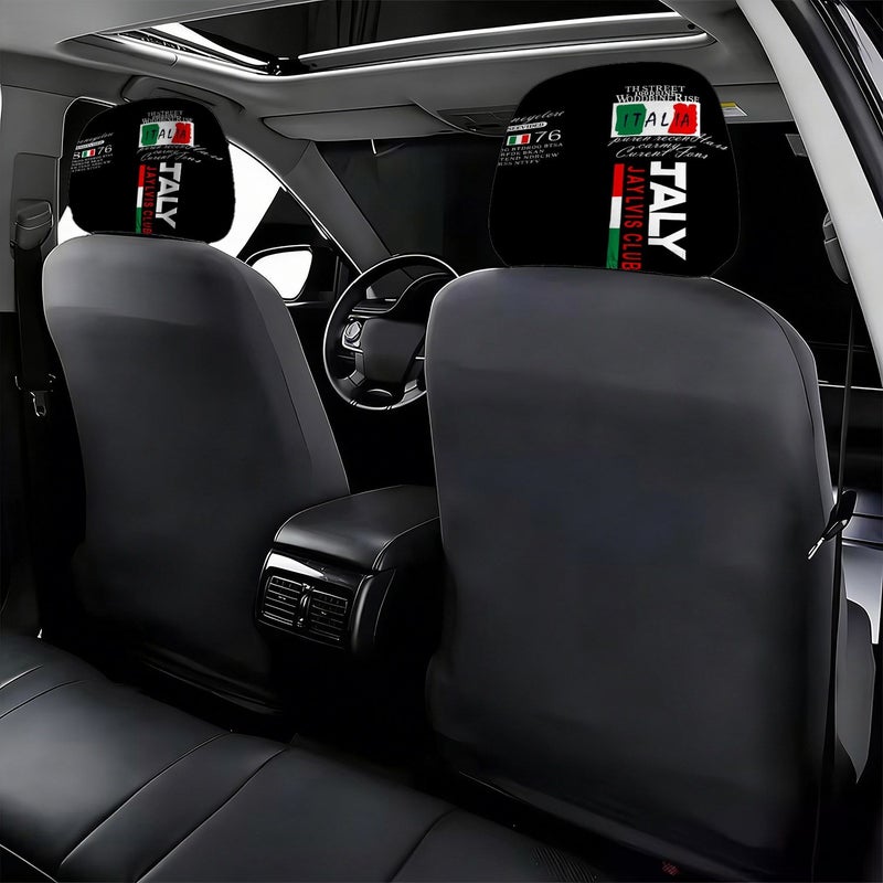2pcs Italian Style Car Headrest Covers Flag Print Universal Fit Soft Breathable Polyester Easy to Clean - Image 5