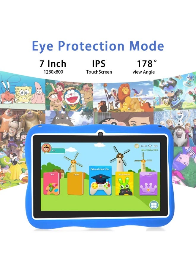 Kannzz 7-Inch Kids Learning Tablet – Anti-Fall Android Tablet PC with Cartoon Design, IPS Screen, Dual Camera, Wi-Fi, and Parental Control - Image 5