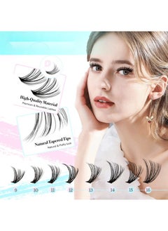 Joyeworld False eyelashes 30D and 40D combined, light and natural volume, with waterproof eyelash adhesive and sealant and eyelash curler, DIY eyelash extensions set  - Image 2