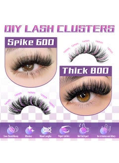 Joyeworld False eyelashes 30D and 40D combined, light and natural volume, with waterproof eyelash adhesive and sealant and eyelash curler, DIY eyelash extensions set  - Image 3
