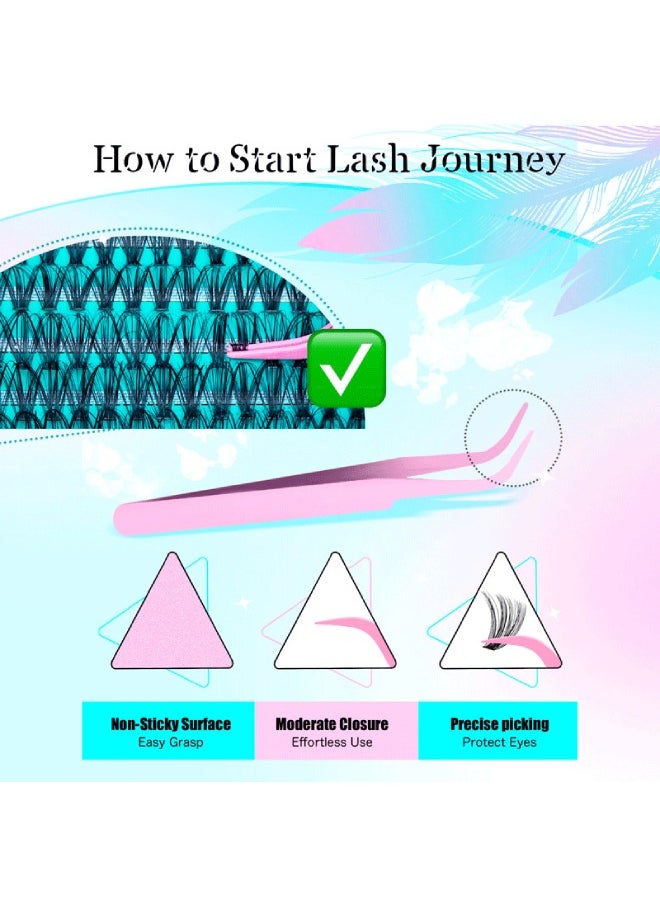 Joyeworld - False eyelashes 30D and 40D combined, light and natural volume, with waterproof eyelash adhesive and sealant and eyelash curler, DIY eyelash extensions set - Image 1