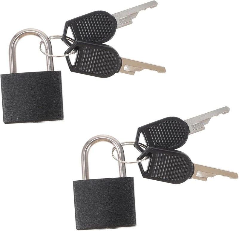 2Pcs Mini Brass Padlocks with Keys for Diary Locker Cabinet Suitcase Travel Storage - Image 1