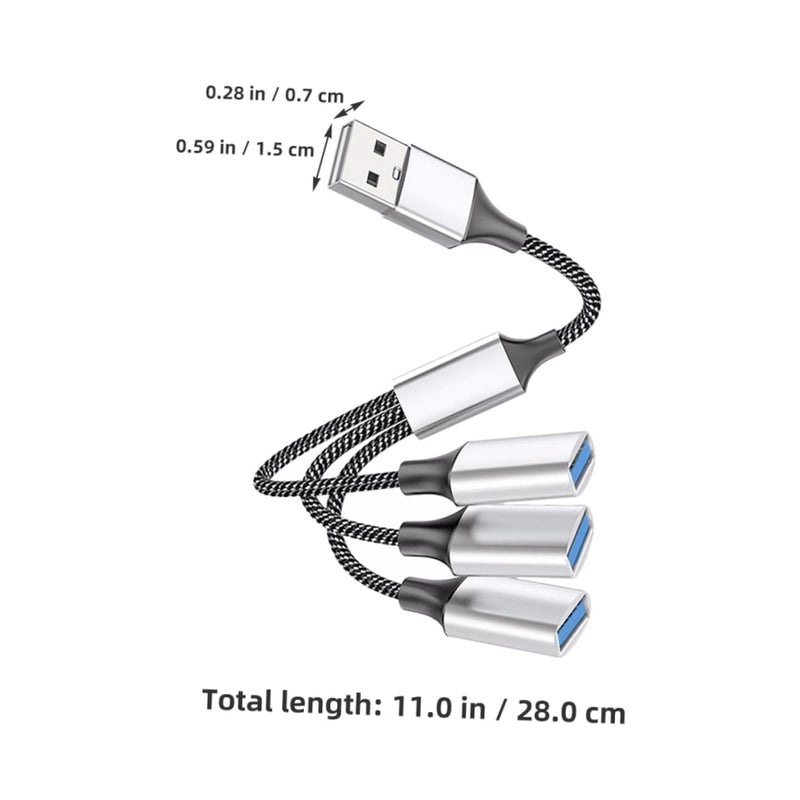 مُوصل USB توسيع 1 ذكر إلى 3 إناث كابل مقسم الطاقة لأجهزة الكمبيوتر المحمولة - Image 3