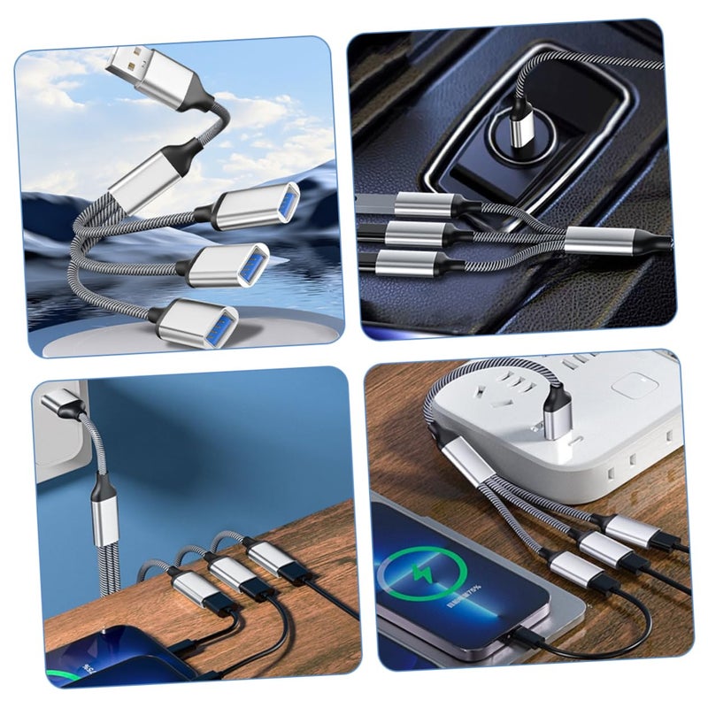 مُوصل USB توسيع 1 ذكر إلى 3 إناث كابل مقسم الطاقة لأجهزة الكمبيوتر المحمولة - Image 4