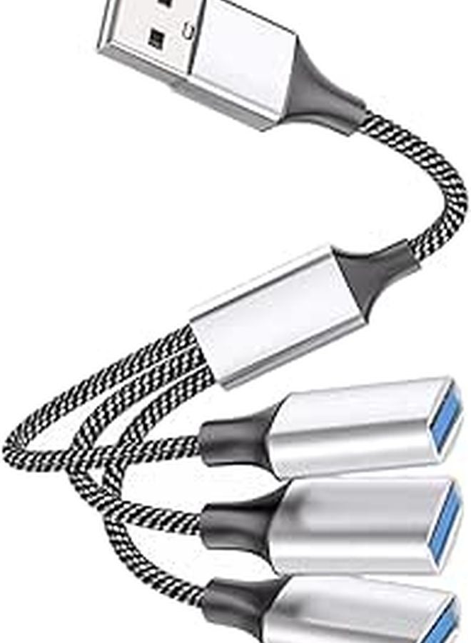 مُوصل USB توسيع 1 ذكر إلى 3 إناث كابل مقسم الطاقة لأجهزة الكمبيوتر المحمولة - Image 1