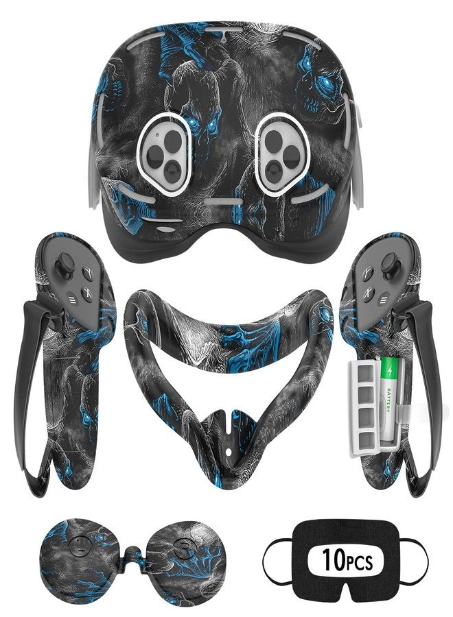 Rechale Silicone Cover Set Compatible with Oculus/Meta Quest 3S, VR Accessories for Meta Quest 3S, Protective Cover Set Includes Controller Grip Cover, Face Cover, VR Shell Cover (Phantom) - Image 1