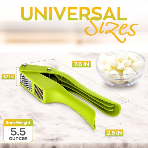 Reluen 2 in 1 Garlic Slicer and Mincer - Multipurpose Garlic Press and Slicer, Stainless Steel and Durable Plastic, 7.6 x 1.7 x 2.5" Convenient Size, Easy to Use and Clean, Good for Home & Commercial Use - Image 2