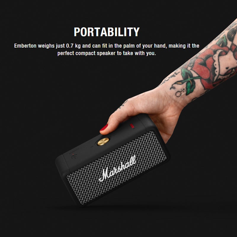 Marshall Wireless BT Speaker True Stereophonic 360° Sound 20+ Hours Playtime IPX7 Water-Resistant Portable Speaker - Multi-Directional Control Knob BT 5.0 for Outdoor Travel - Image 5