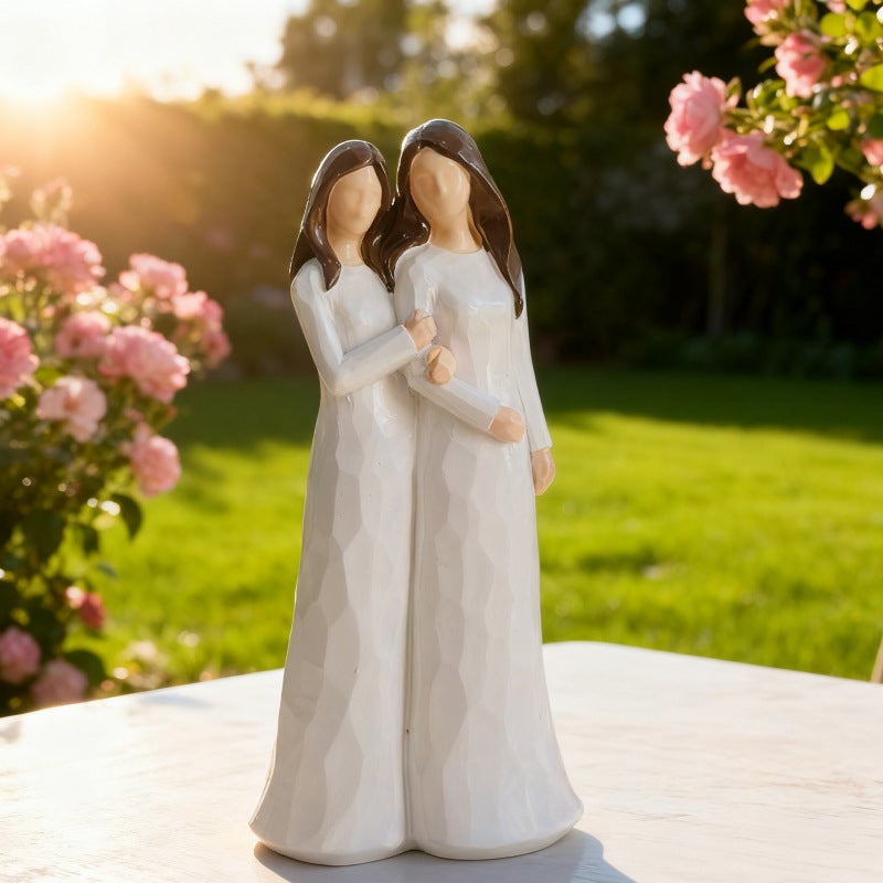 Resin Figure Girl Holding Horse Angel Ornament Home Decoration Desk Decor Craft - Image 3