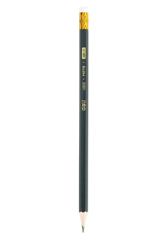 Deli Graphite Pencil Set with Non-Toxic Eraser, 12 Pieces, HB - Image 2