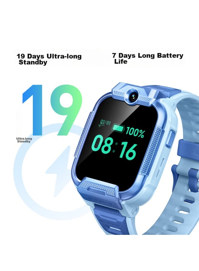 Xiaoxun Children's Watch X5pro, Smarch Phone, Children's Smarch, 4g Full Network Sim Card Watch, Positioning Watch, Elementary School Boys And Girls Watch, Tiancai Blue - Image 3