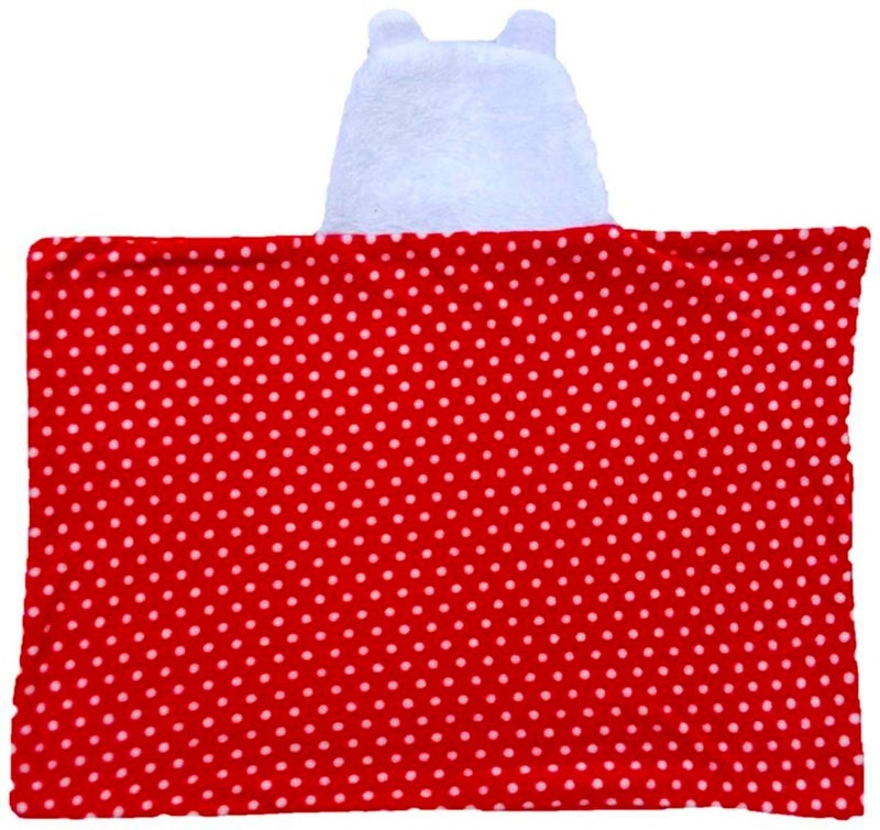 PANDAORIGINALS Baby Towel Bathrobe Hooded Blanket Wrapper | Hooded Towel for New Born | Hooded Bath Towel | Hooded Sleeping Bag| Baby Product | Baby Towel for 1-2 Years | Blanket For Kids (Red Polka Kitty) - Image 2