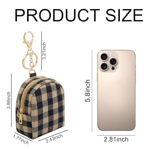 AIBFRID 4Pcs Mini Backpack Keychain,Cute Cosmetic Bag for Women,PU Leather Makeup Bag Key Pocket Lipstick Bag Card Holder Data Cable Organizer Zipper Pouch (Christmas Series) - Image 3