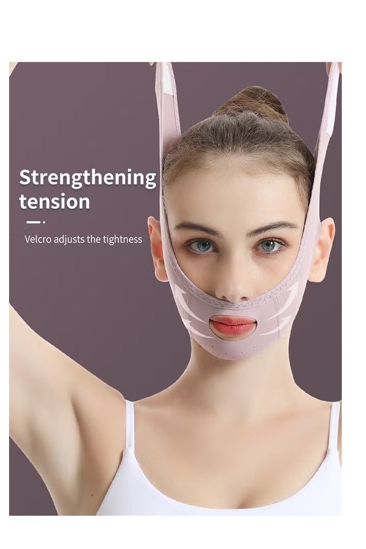 Double Chin Reducer,V Line Mask Face Lifting Strap,Face Lift Chin Strap Sculpting Tool,Reusable Face Shaper and Lifting Belt,Chin Up Eliminator,Exclusive Formula For Efficient Improvement(Purple) - Image 2