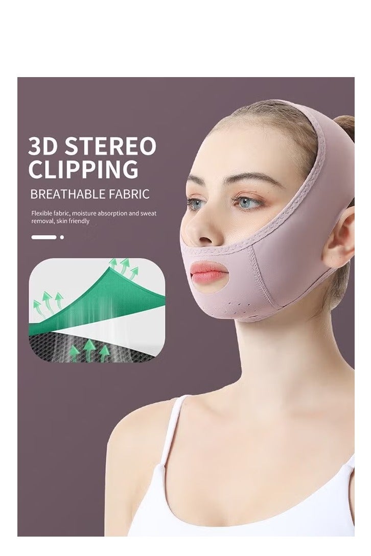 Double Chin Reducer,V Line Mask Face Lifting Strap,Face Lift Chin Strap Sculpting Tool,Reusable Face Shaper and Lifting Belt,Chin Up Eliminator,Exclusive Formula For Efficient Improvement(Purple) - Image 4