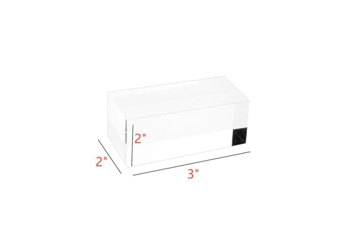 RY DISPLAY Clear Polished Acrylic Cube Display Block Jewelry Stand Ring Showcase Holder (2" x 2" x 3") - Image 3