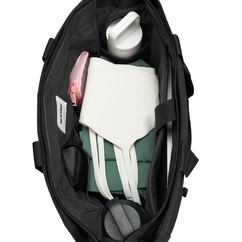 Incase Crosstown Tote Durable, Weather Resistant Tote Work Travel Daily Use Faux Fur Lined laptop Pocket Travel Pass-Through (Black) - Image 5