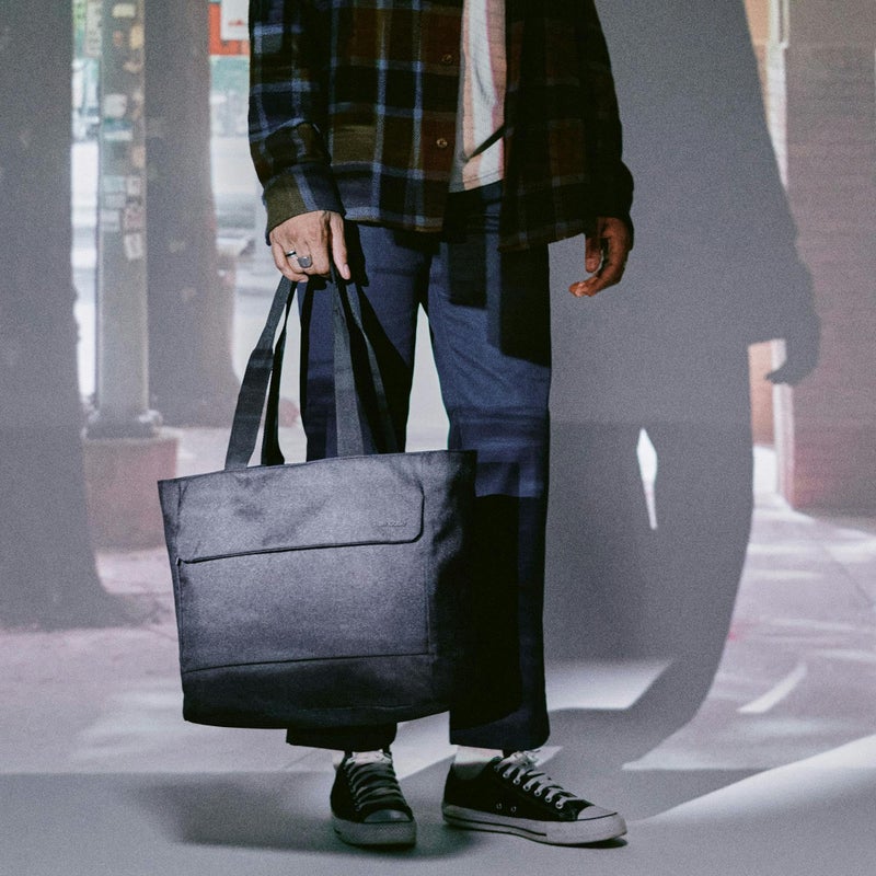 Incase Crosstown Tote Durable, Weather Resistant Tote Work Travel Daily Use Faux Fur Lined laptop Pocket Travel Pass-Through (Black) - Image 3