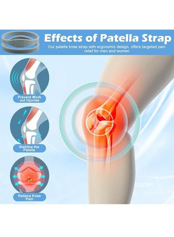 حزام دعم وتر الركبة، رباط ركبة لتخفيف آلام الركبة، لتخفيف آلام وتر الرضفة، مناسب للرياضة، القفز، كرة السلة، الجري، عبوتان. - Image 4