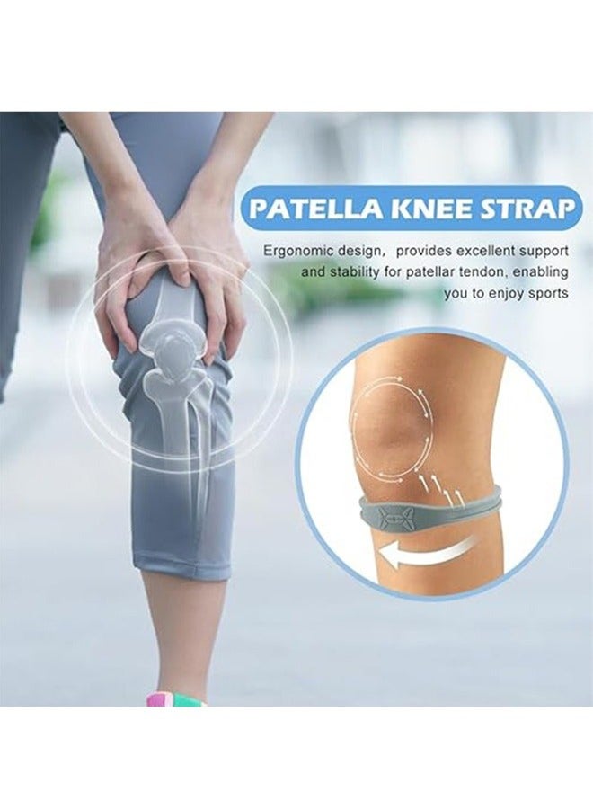 حزام دعم وتر الركبة، رباط ركبة لتخفيف آلام الركبة، لتخفيف آلام وتر الرضفة، مناسب للرياضة، القفز، كرة السلة، الجري، عبوتان. - Image 5
