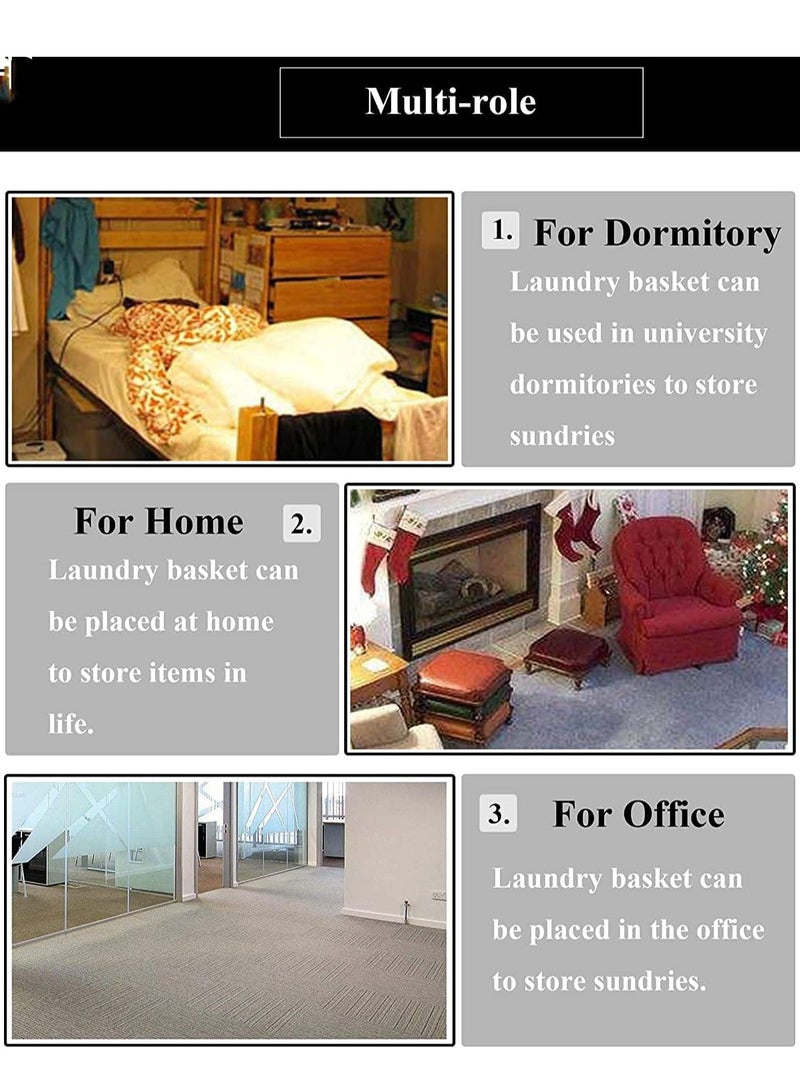 SOLARAE Laundry Basket Canvas Fabric Collapsible Organizer Basket for Storage Bin Toy Bins Gift Baskets Bedroom Clothes Children Nursery Hamper Waterproof Large Storage baskets (Bat) - Image 5